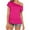 Pink, variant on USSUMA 2024 Women's Casual Off Shoulder Tops Short Sleeve T Loose Summer Blouse Shirt for Indoor/Outdoor Pink L
