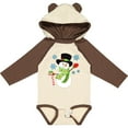 thumbnail image 3 of Inktastic Christmas Snowman in Top Hat with Candy Cane Boys or Girls Long Sleeve Baby Bodysuit, 3 of 5