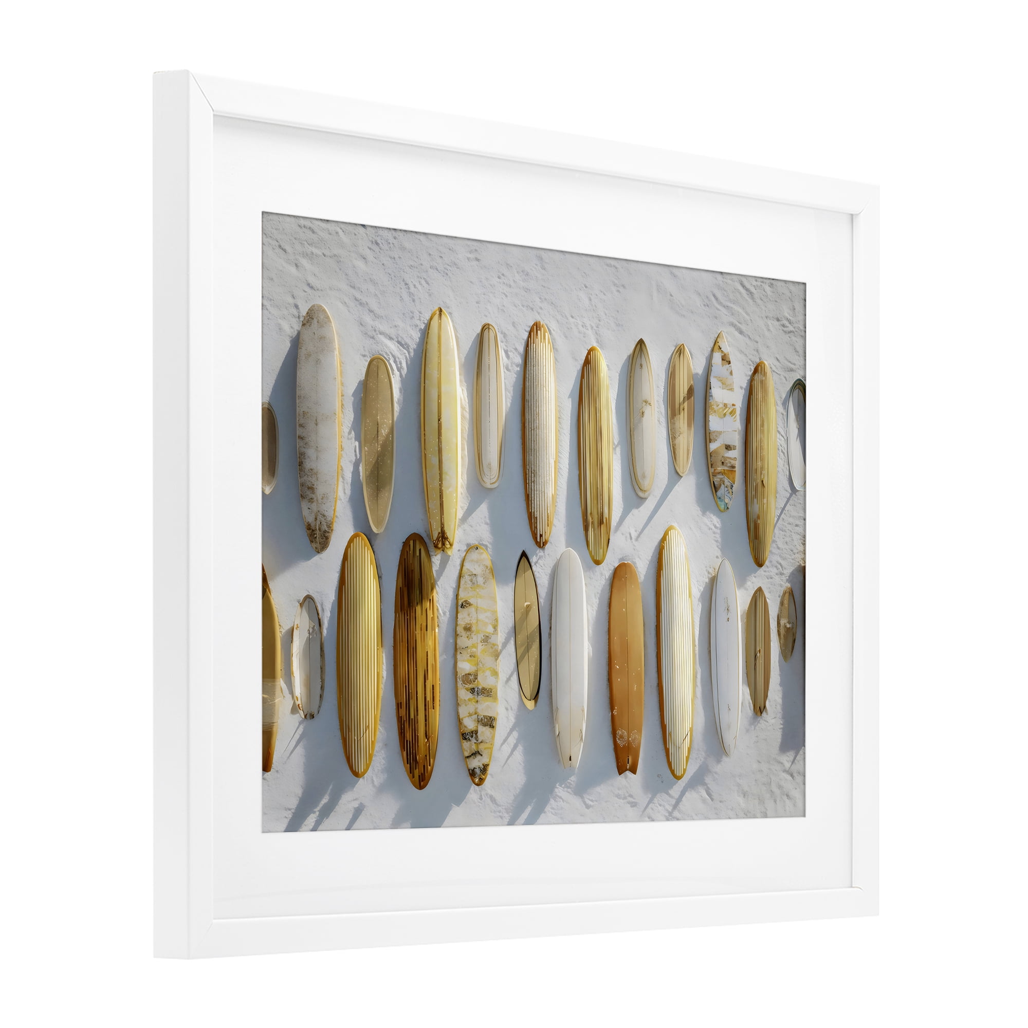 Stupell Industries Vintage Surfboard Collection White Framed Print Under Glass, design by Franklyn Gregory