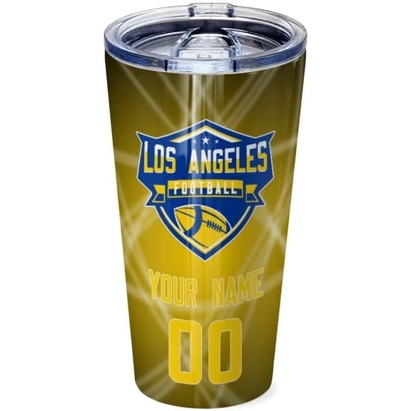 Los Angeles R Fans Customized Tumbler With Personalized Name And Number,Gifts For Men,Women And Fans!16oz