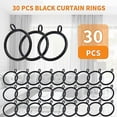 thumbnail image 3 of 30 PCS Curtain Rings, 1.5 Inch Curtain Rings Metal Drapery Ring for Curtain Rods Black, 3 of 7