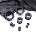 thumbnail image 3 of A Pair of Hexagon Bolt Flexible Silicone Double Flared Ear Gauge Tunnel Plug, 3 of 5