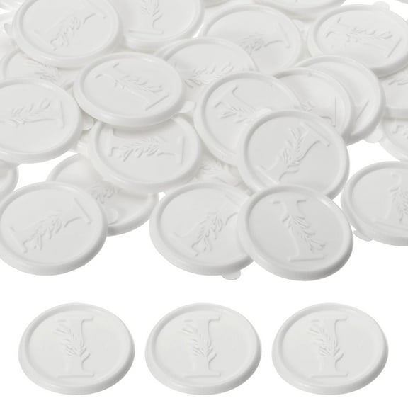 Uxcell Wax Seal Stickers White, 50pcs Envelope Sealing Adhesive Backing Letter I