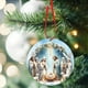 thumbnail image 4 of Belén de madera adorno del árbol de Navidad • Decoración religiosa de 3,14 pulgadas • Belén tallado a mano • Regalo sagrado de la Navidad, 4 of 9
