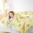 thumbnail image 4 of Castle Fairy Cute Wildlife Lion Elephant Giraffe Bedding Comforter Set 2pcs for Kids Children Teens,Cartoon Floral Flowers Animal Twin Comforter Sets Microfiber,Yellow Orange Breathable Bedding Set, 4 of 8