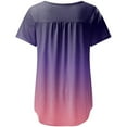 thumbnail image 7 of Summmer Inleife Women's Round Neck Short Sleeve Gradient Printing Blouses Casual Summer Tops Tee, 7 of 7