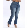 thumbnail image 5 of Gocolloa Plus Size Jeans Bootcut Stretchy for Women High Waisted Modern Curvy Flare Trouser Jean Royal Blue 20W, 5 of 6