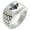 Silver, variant on Stainless Steel Celtic Claddagh Unity Geometric Pattern Step-Down Biker Style Polished Ring