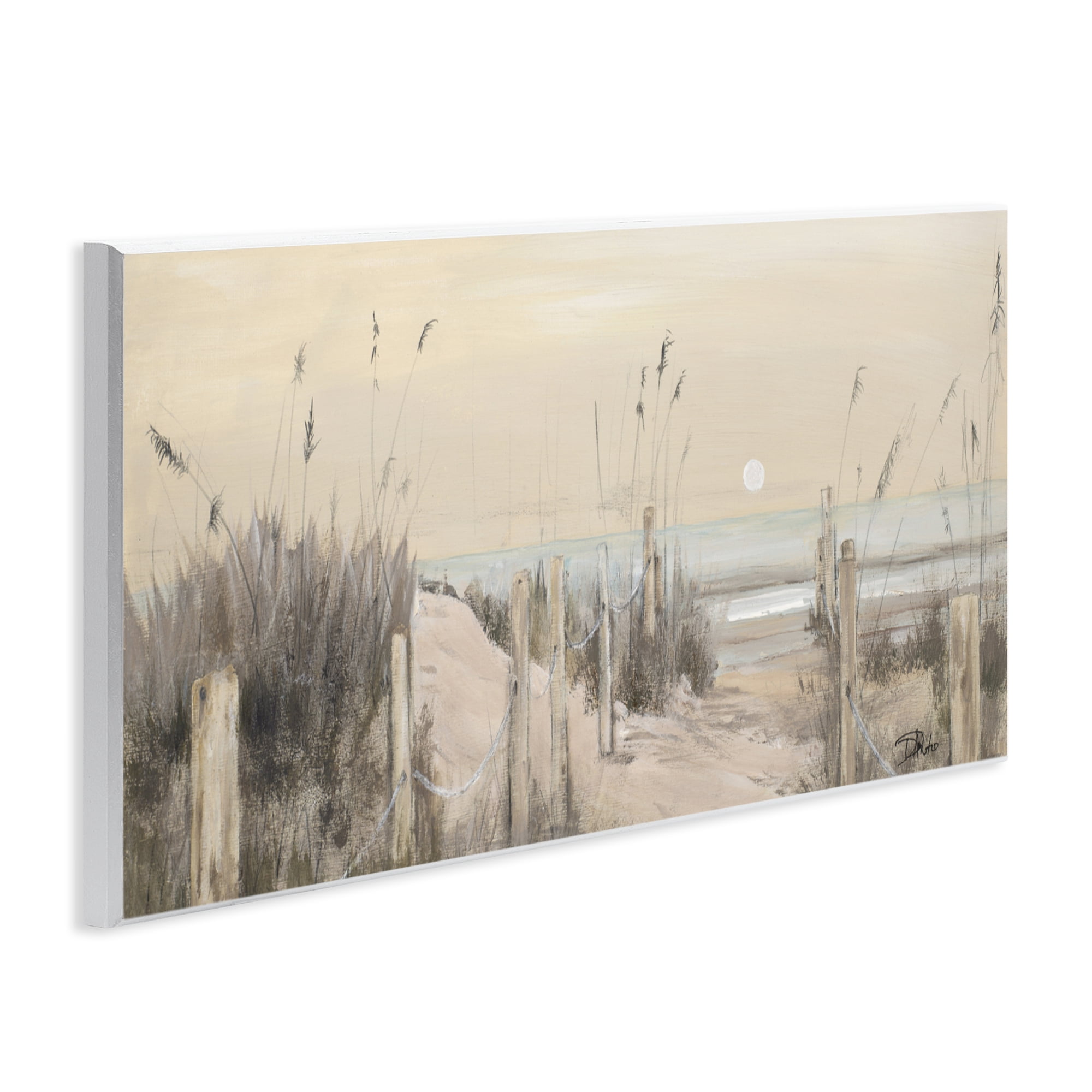 Stupell Industries White Moon Over Ocean Wall Plaque Art, design by Patricia Pinto