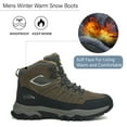 thumbnail image 2 of Mens Outdoor Hiking Boots Winter Fur Lined Warm Snow Boots Waterproof Anti-slip Lightweight Camping Boots Green 10 US, 2 of 7