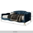 thumbnail image 4 of Castle Place Twin Velvet Upholstered Daybed with Crystal Button Tufting, Navy Blue, 4 of 8