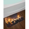 thumbnail image 2 of Zombie Bath Mat, Burning Town Urban Chaos with Human Silhouettes in Street Pattern Print, Non-Slip Plush Mat Bathroom Kitchen Laundry Room Decor, 29.5 X 17.5 Inches, Amber Mauve Seal Brown, Ambesonne, 2 of 2