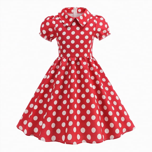 gdxvjhbj Robe Tutu pour Tout-Petit Robes pour Fille Manches à Volants à Étages Évasée Ligne A Mignonne Décontractée Robe d'Été 3T 4T (Rouge, 3-4 Ans)