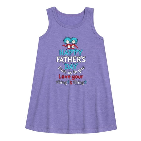 

Cat in the Hat - Happy Fathers Day Thing 1 Thing 2 - Toddler and Youth Girls A-line Dress