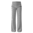 thumbnail image 7 of XuJwPNcy Yoga Pants for Women Soft Stretch High Waist Striped Pants Straight Leg Fold over Trousers(Black,Small), 7 of 7