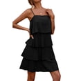 thumbnail image 4 of SAYOO Vestido de verano femenino, falda de hoja de loto de color sólido con correas finas italianas SAYOO moda, 4 of 7