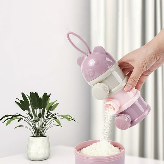 Formula Dispenser, Twist-Lock Stackable On-The-Go BPA Free Milk Powder Box Baby Food Storage Container Snack Cups for Toddlers - no Powder Leakage