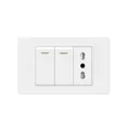 thumbnail image 1 of White Italy Chile Outlet with USB Smart Type-c Fast Charging,Dual USB Wall Socket Chile Plugs Plastic Panel Light Switch Sat TV, 1 of 5
