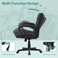 thumbnail image 6 of Lacoo Faux Leather Mid-Back Executive Office Desk Chair with Lumbar Support, Black, 6 of 7