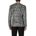 thumbnail image 4 of INSPIRE CHIC Men's Party Animal Leopard Print Blazer Notched Lapel Lightweight Sport Coat Suit Jacket S White Leopard, 4 of 7