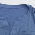 thumbnail image 5 of Cavosen Womens Shirts Elbow Length Oversized Half Sleeve Pullover Shirts Tunic V Neck Solid Curved Hem Flowy T-Shirts Vacation Blouse Fashion Loose Tops Going out Beach Tees Blue 2XL, 5 of 7