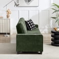 thumbnail image 5 of AENKYO 84" Modern Corduroy 3-Seater Sofa, Compressed Couch with Built-in Cup Holders & Washable Covers, Green, 5 of 8