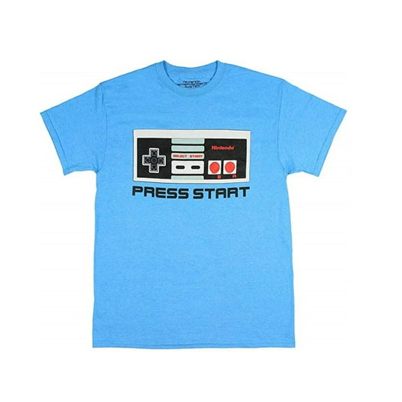 Nintendo Classic NES Controller Press Start Men's T-Shirt- w/Big and Tall Sizes