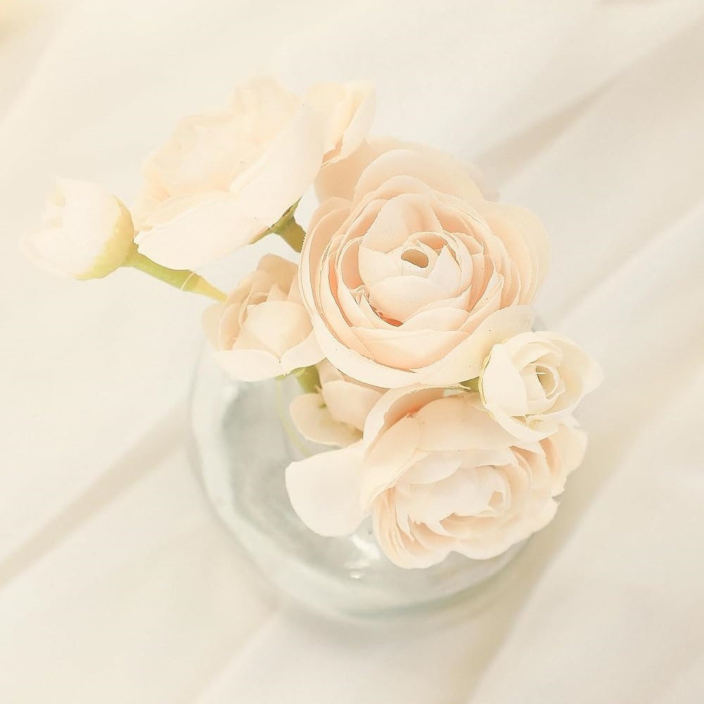 18 Pcs Artificial Ranunculus Flowers,Faux Silk Ranunculus,Bulk Fake Vase Filler Flowers,DIY Cream Peonies Bouquets,for Home Decor,Wedding,Table Centerpiece and Bridal Shower (Cream)