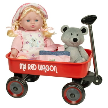 Kid Concepts 10" Baby Doll Playset with Wagon, 6 Pieces