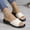 Beige, variant on Jacenvly 2024 New Women's Foreign Trade Plus-Size Casual Wedge-Shaped Solid Color Fish Mouth Slippers Black Sandals for Women