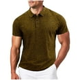 thumbnail image 1 of Mens Workout Shirts Stretch Fit Moisture Wicking Summer Gym Shirts Button Up Short Sleeve Muscle Running Athletic Tops, 1 of 5