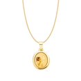 thumbnail image 1 of 0.8 mm 14k Yellow Gold Girls First Communion Pendant with Square Wheat Chain, 1 of 1