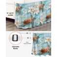 thumbnail image 3 of Coastal Sea Turtle Bed Skirt King Size 18" Drop Beach Ocean White Floral Starfish Ruffled Wrap Around Bed Skirts Adjustable Elastic Bedskirt Dust Ruffle for King Size Bed, 3 of 7