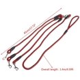 thumbnail image 3 of 1 correa triple (roja) con mango de nailon suave para pasear a 3 perros al aire libre., 3 of 5