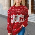 thumbnail image 6 of Utoimkio Women's Christmas Pullover Sweaters Long Sleeve Crewneck Pullover Knit Jumper Tops Fall Sweaters for Women, 6 of 6