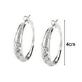 thumbnail image 6 of Eoperou 1 Pair Women Hoop Earrings Sparkling Rhinestones Inlaid Piercing Round Earrings Jewelry Valentine Day Gift, 6 of 8