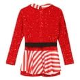 thumbnail image 5 of vastwit Kids Girls Sequins Stripes Ballet Dance Gymnastics Leotard Christmas Party Candy Cane Costume Red 8, 5 of 7