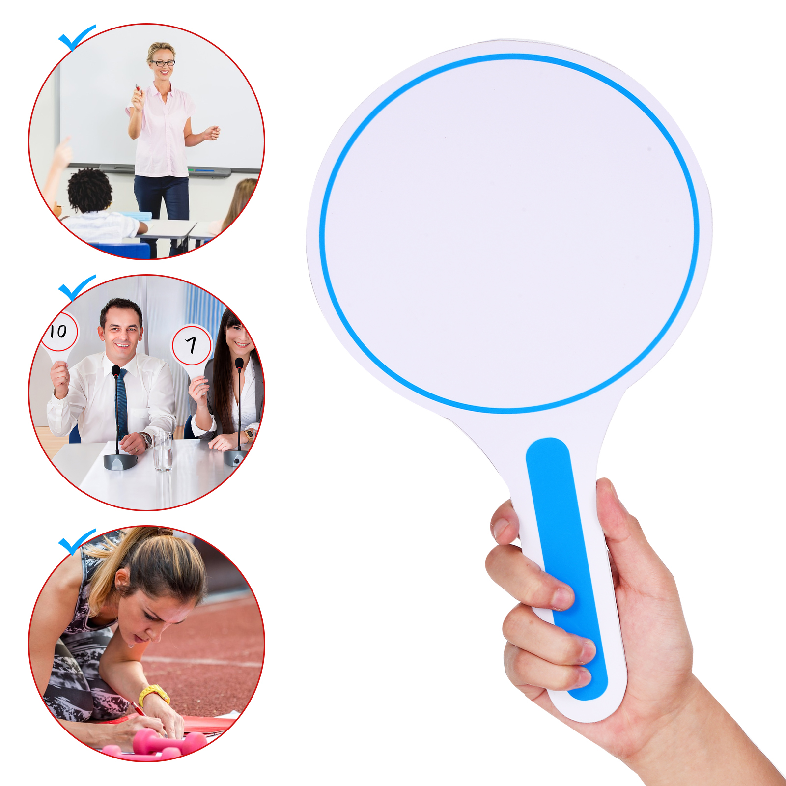 HONMEET 8Pcs Blank Handheld Scoreboards for Classroom and Sports Use, Portable and Design