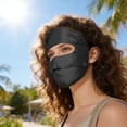 thumbnail image 5 of 1PC 100% Mulberry Silk Full Face UV Protection Mask - Black Adjustable Sun Shield for Summer, 5 of 5