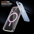 thumbnail image 6 of Bemz Magnetic Case for iPhone 15 with Camera Lens Protection (Compatible with MagSafe) Shockproof Reinforced Air Corner Transparent Cover, Tempered Glass Screen Protector (Magenta Pink), 6 of 8