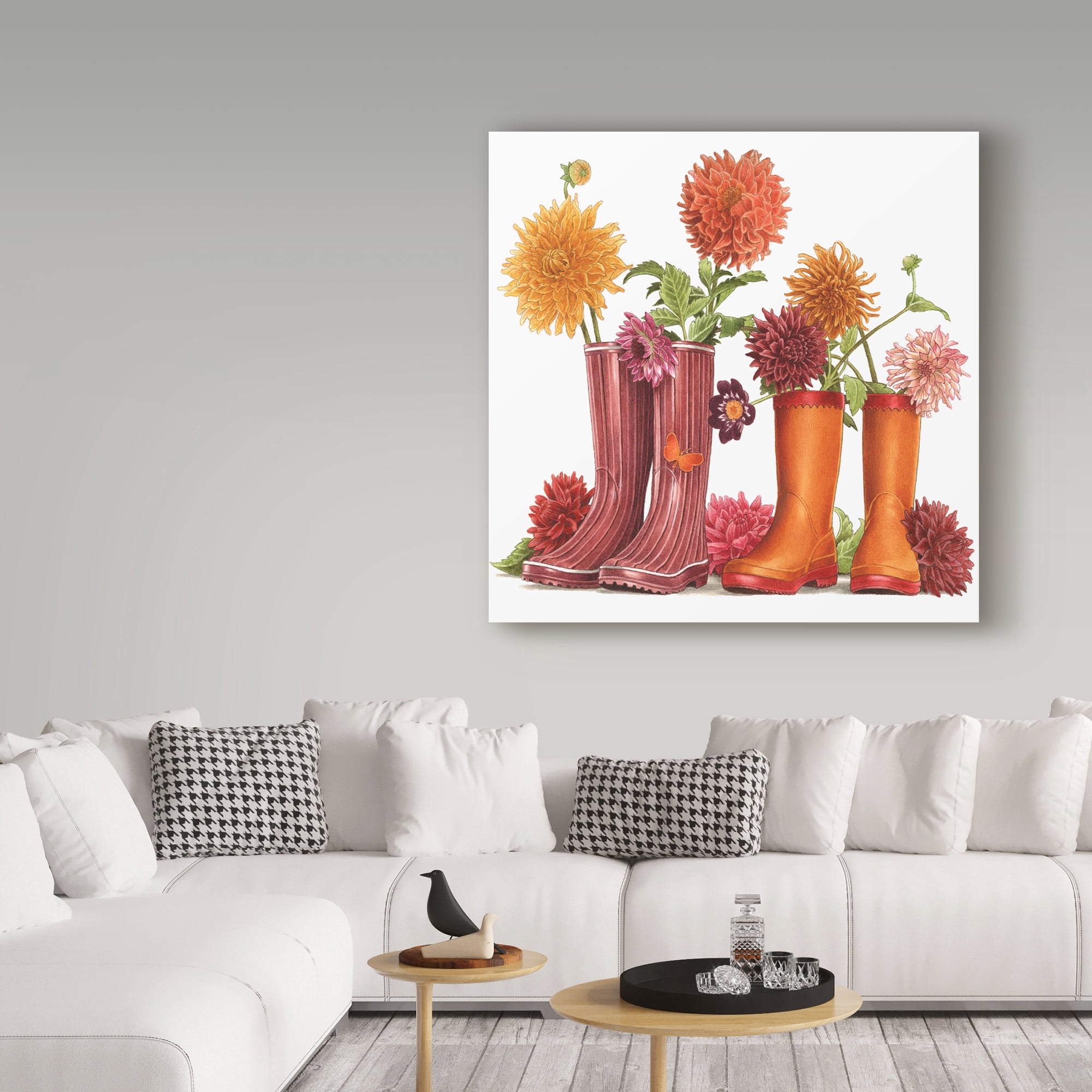 Trademark Fine Art 'Rain Boots And Flowers' Canvas Art by Francien Van Westering