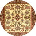 thumbnail image 1 of Ahgly Company Machine Washable Indoor Round Abstract Chrome Gold Yellow Area Rugs, 8' Round, 1 of 7