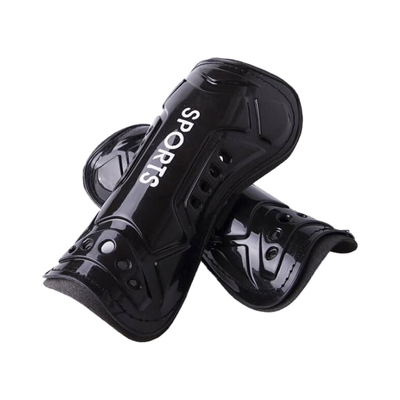 M Buder Black Soccer Shin Guards for Kids & Adults - Lightweight Protective Gear for Football, 7.48 inches / 19 cm