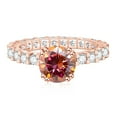 thumbnail image 2 of 2ct Red Moissanite Engagement Rings Round Cut D Color VVS1 Sterling Silver Diamond Rings for Women Moissanite Wedding Bands with Certificate, 2 of 9