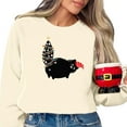 thumbnail image 1 of WEAIXIMIUNG Sweat à Capuche Rayé pour Femmes 3X Motif de Noël Mignon Col Rond Manches Longues pour Femmes Pull Décontracté de Vacances, 1 of 3