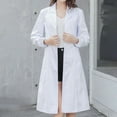 thumbnail image 3 of Womens Long Sleeve Lab Coat Scrub Jacket Medical Uniform Multi Pocket Easy Care Lightweight Workwear White M, 3 of 3