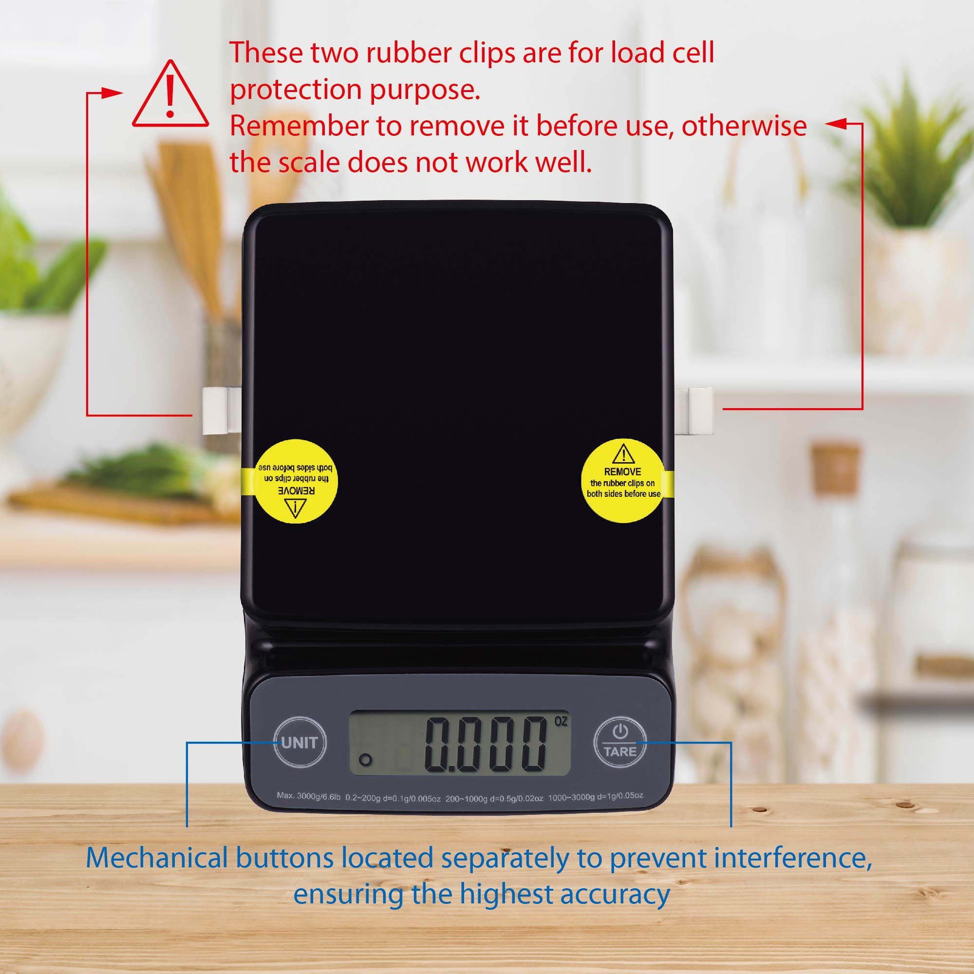 Mainstays High Precision Digital Kitchen Scale, Black