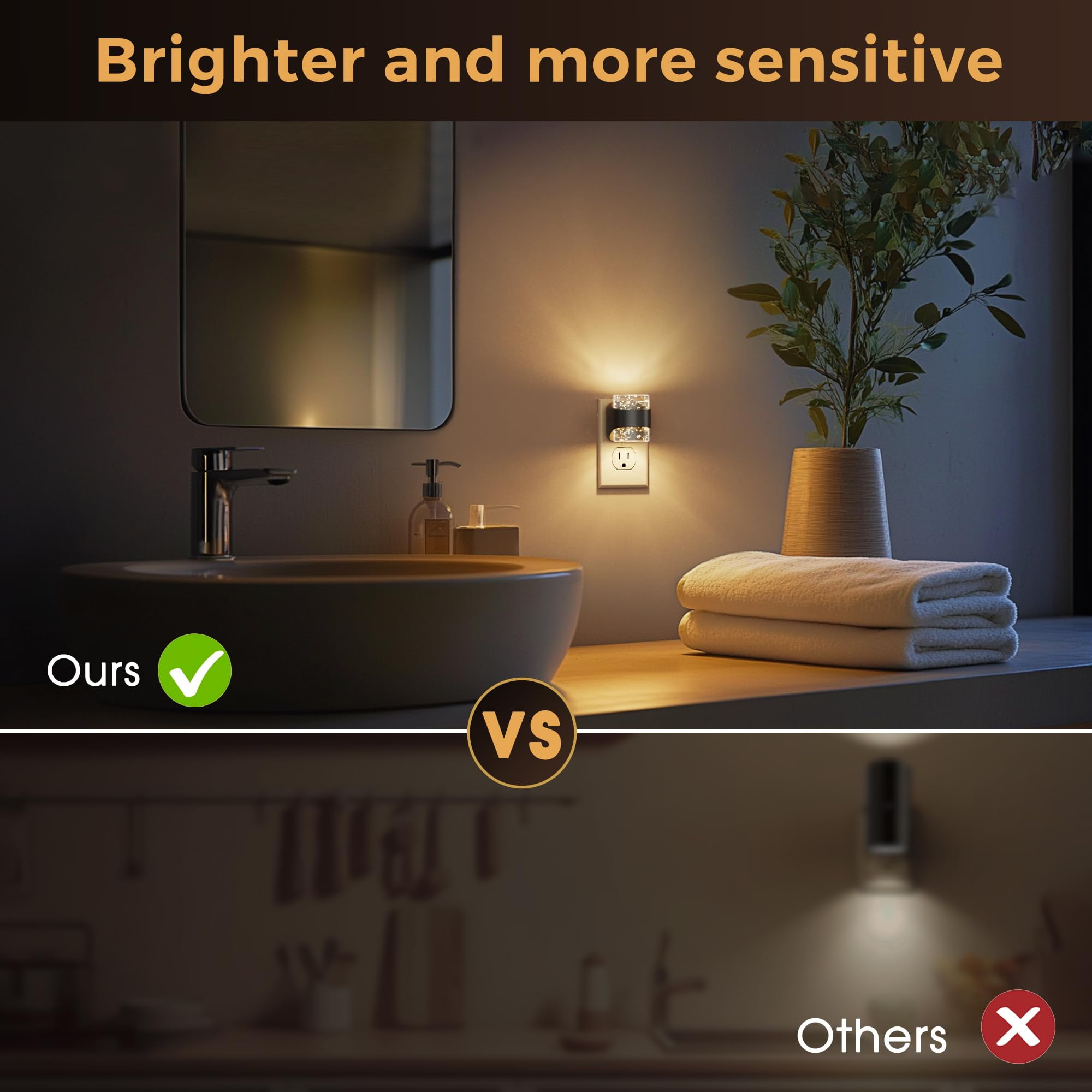 Night Light  Bubble Lights Plug Into Wall 2 Pack 3000k/4000k/5000k Adjustable Color Temperature Dimmable Nightlights With Dusk To Dawn Sensor For Rooms Bathroom Hallway