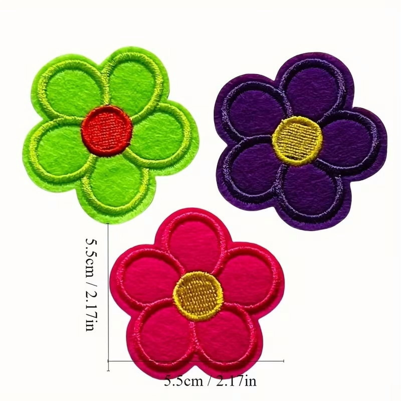 12 Multi-Color Flower Embroidered Patch Badges for Clothing, Bags, Toys, Shoes, Hats, and Home Textiles