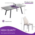 thumbnail image 6 of Modern Dining Table 7-Piece Kitchen Table Set for 6 People Rectangular Wood Dining Table with 6 Upholstered Leather Chairs, 6 of 6